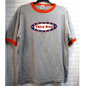 Third Day shirt Large Vintage Y2K ringer tee Grey, blue & orange Concert tee
